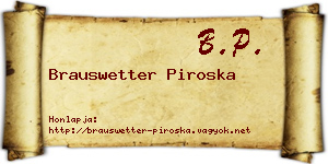 Brauswetter Piroska névjegykártya