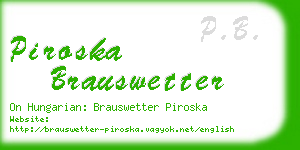 piroska brauswetter business card